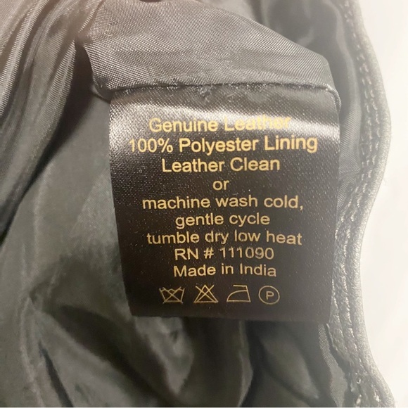 Dick & Jayne Charcoal Gray/Black Genuine Leather Belted Trench Coat - Picture 11 of 11